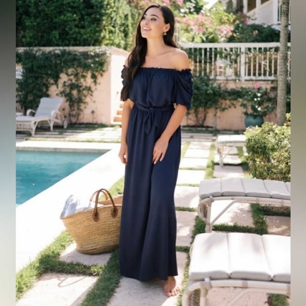 Gal Meets Glam 💙 Navy 🖤 Sydney Casual Maxi Dress size 6